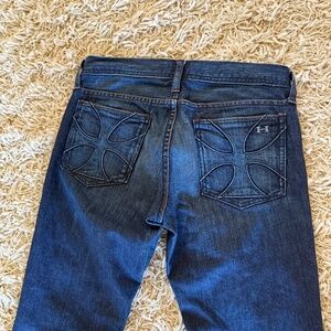 HABITUAL Jeans Women's Sz 26 Straight Leg Dark Blue Wash Low Rise Denim Pants
